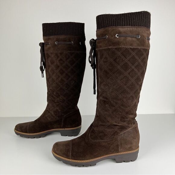 Aquatalia by Marvin K Quilted Suede Pull On Boots Size 38/7 - Picture 3 of 10